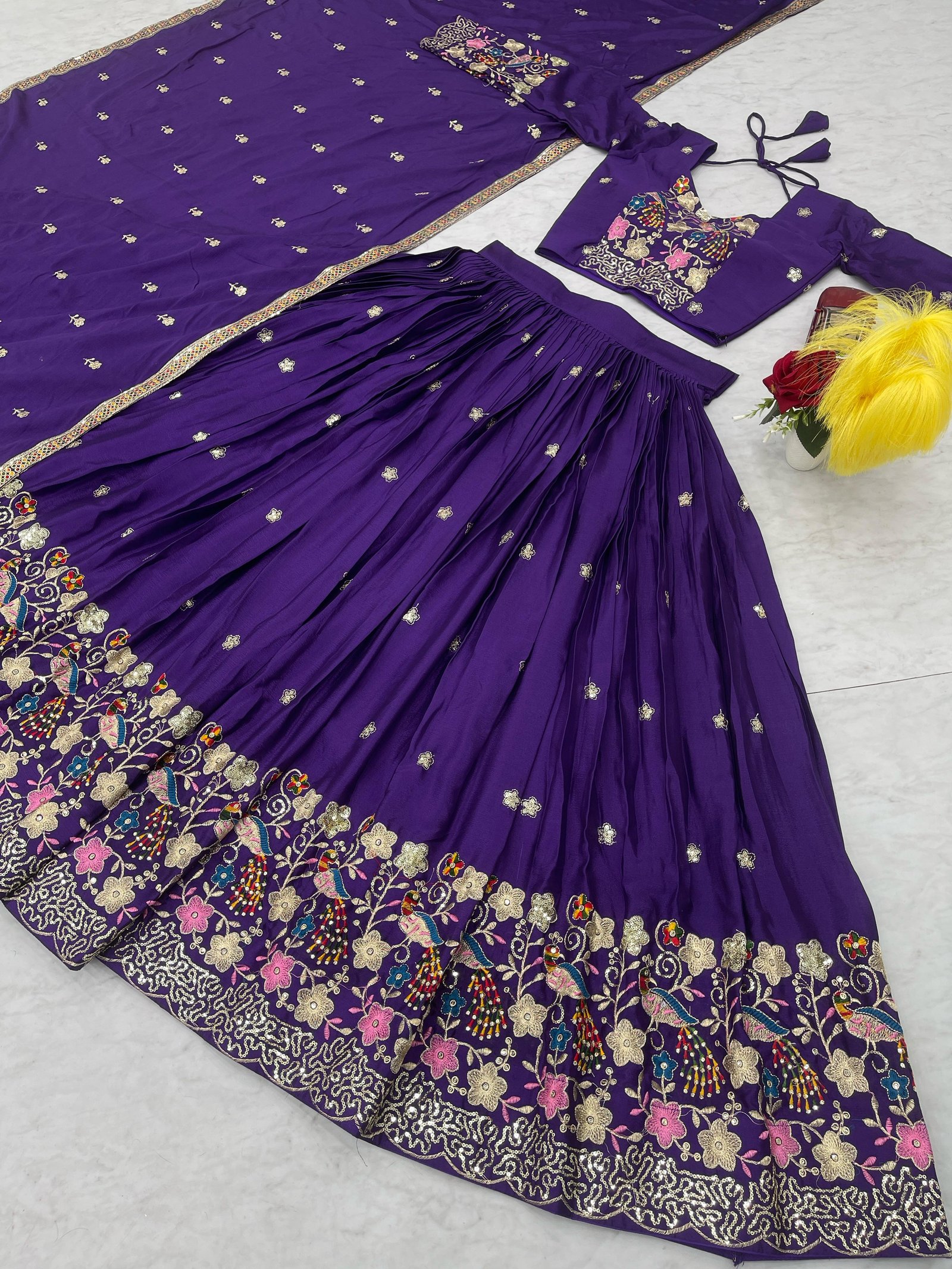 Purple Heavy Work Lehenga Choli